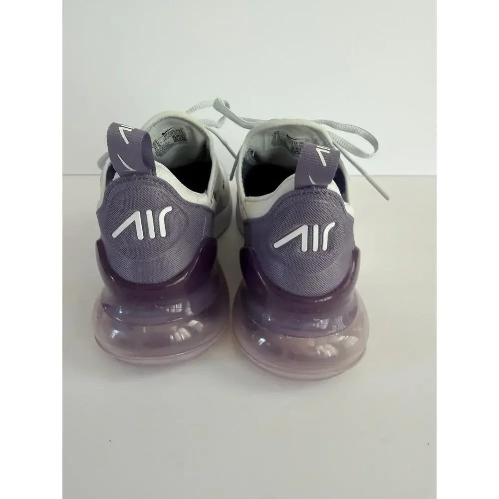 Nike Air Max 270 Low Top Mesh Lace Up Breathable Sneakers Gray/Purple/White